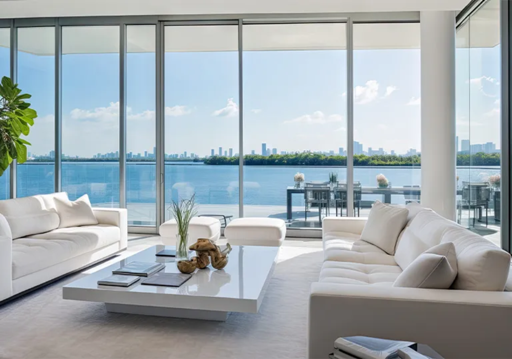 Technician installing hurricane-rated impact window and door on a home in Hobe Sound Florida